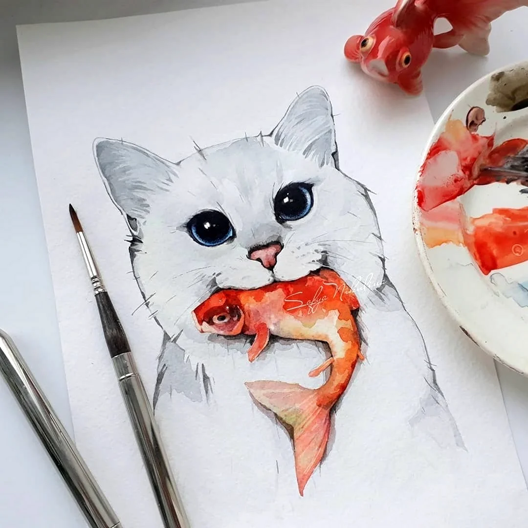Котик маркерами