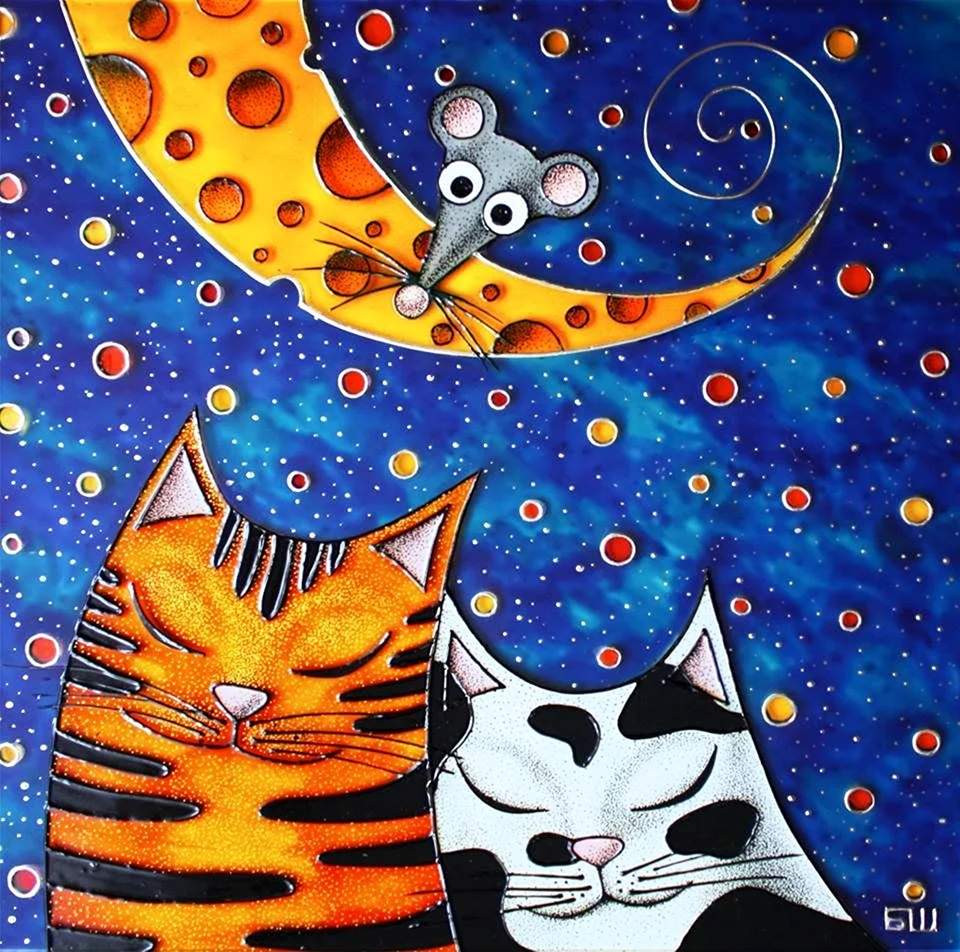 Коты акрилом