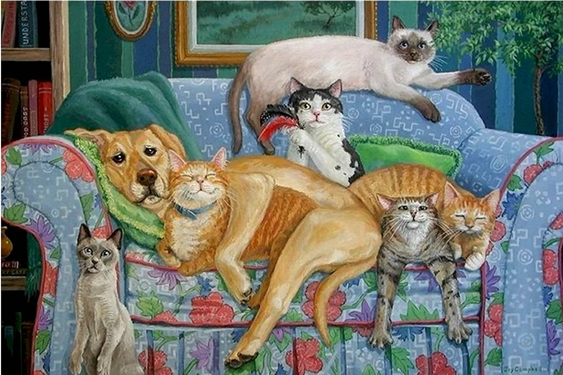 Коты художники Джой Кэмпбелл