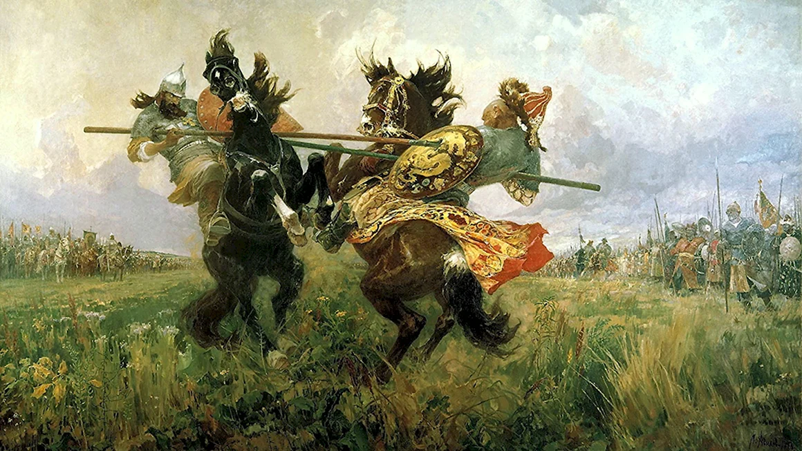 Куликовская битва поединок Пересвета с Челубеем