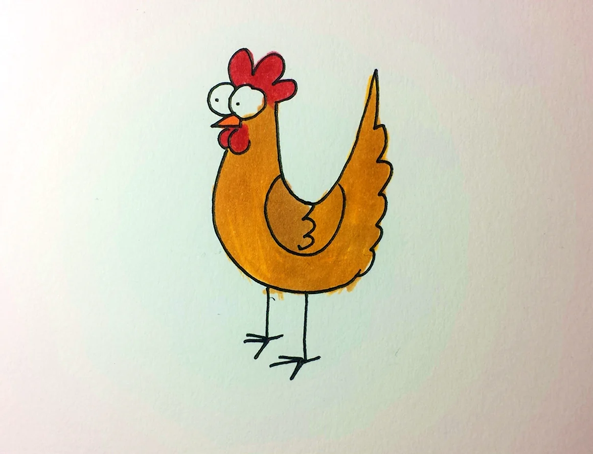 Курица легкий рисунок