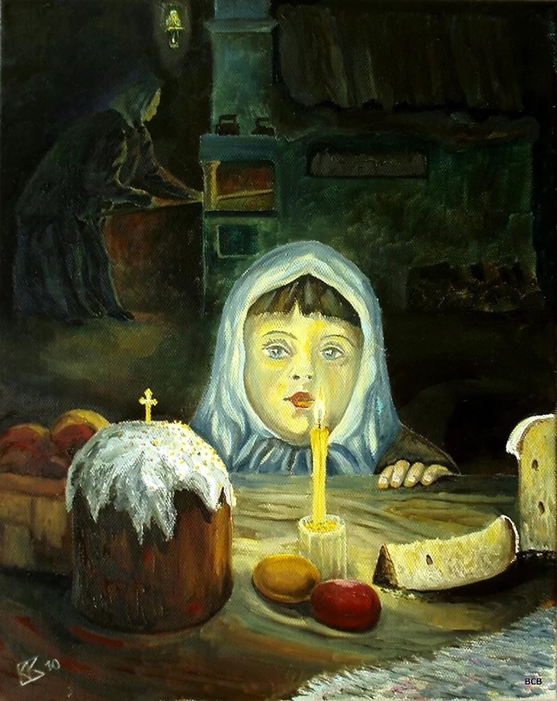 Кустодиев канун Пасхи