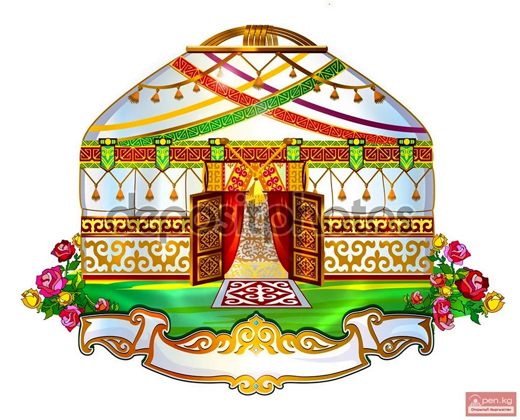 Кыргызская юрта вектор