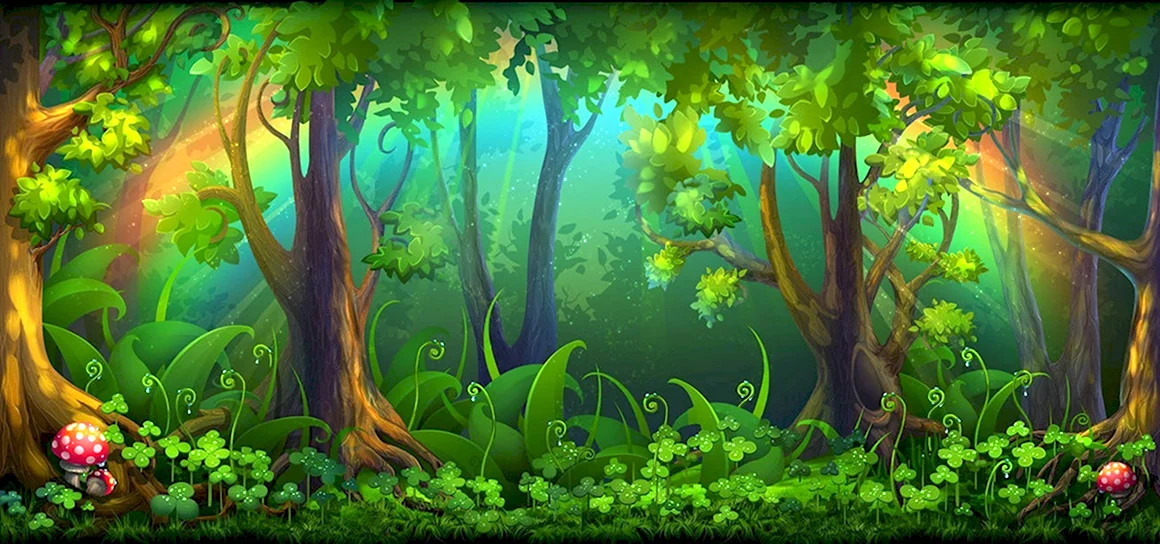 Лес мультяшный