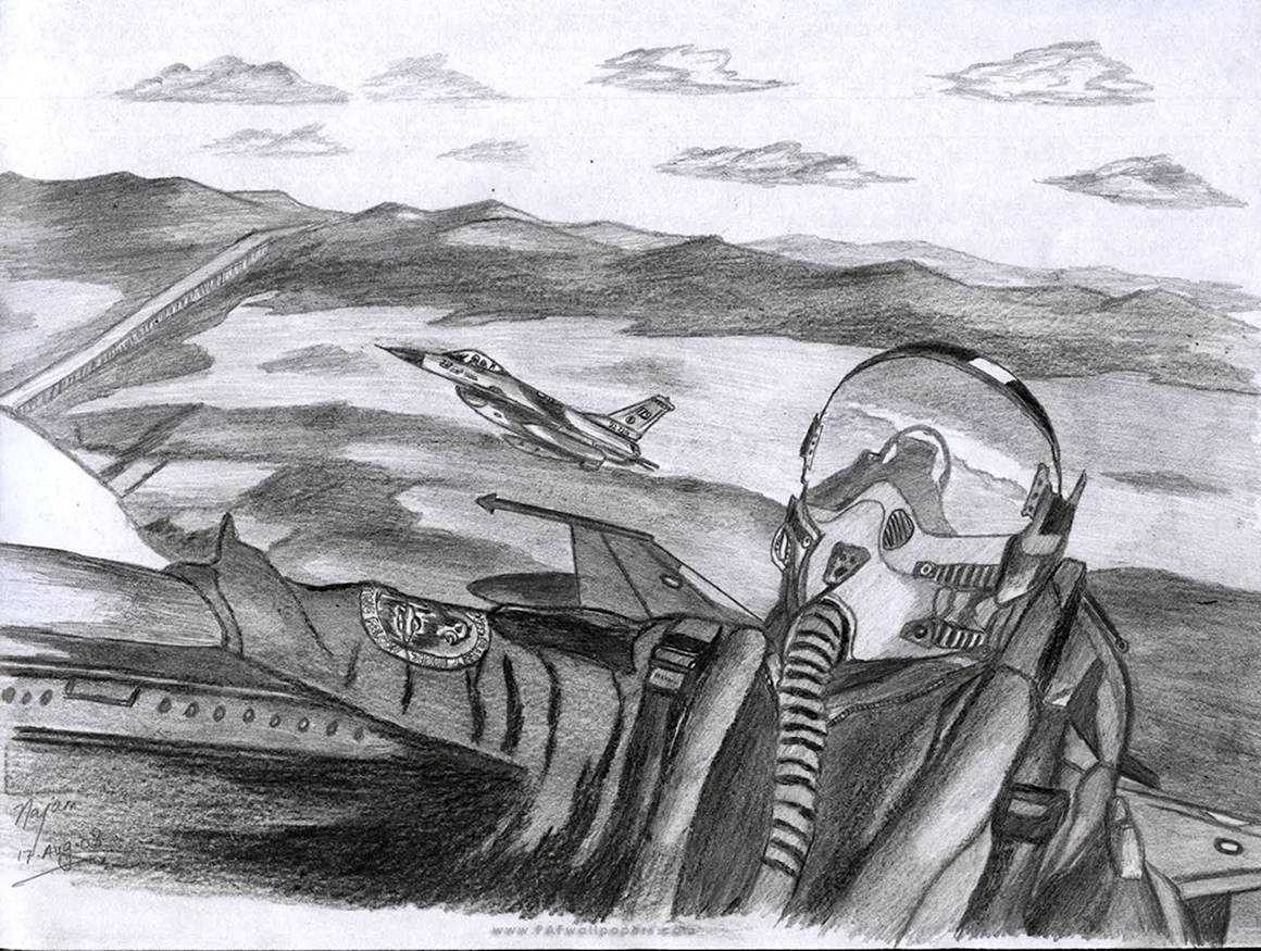 Летчик рисунок