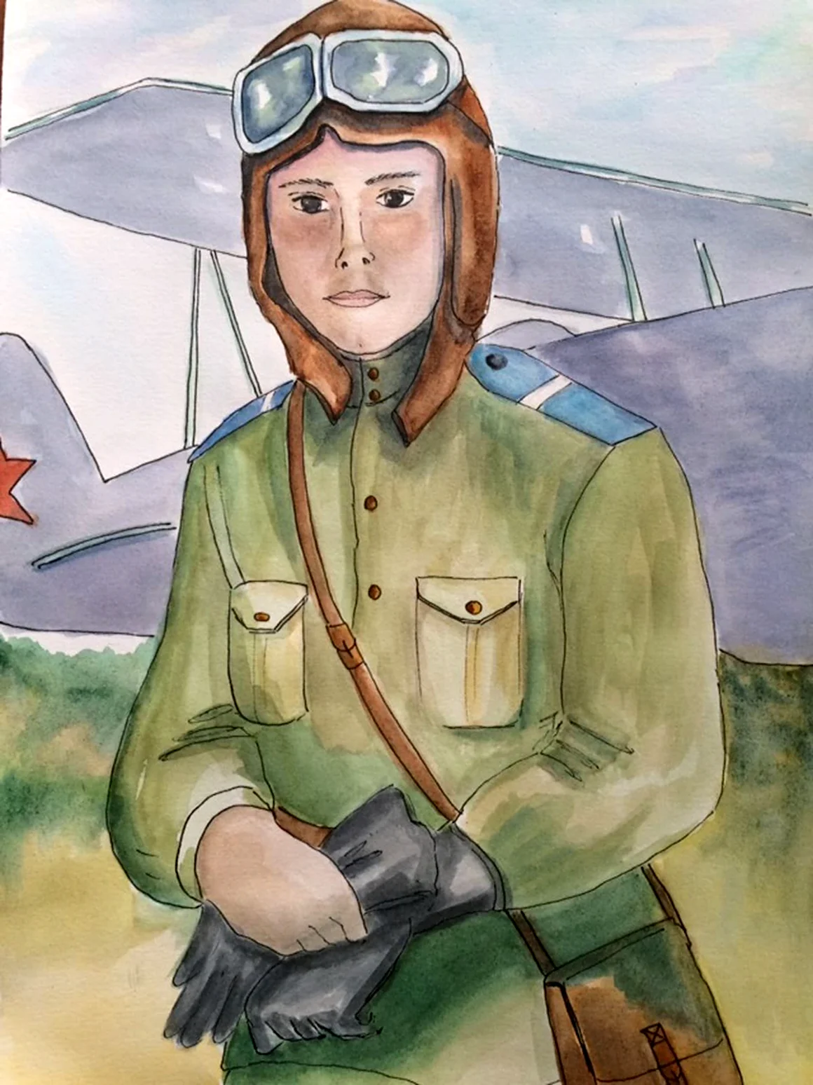 Летчик рисунок