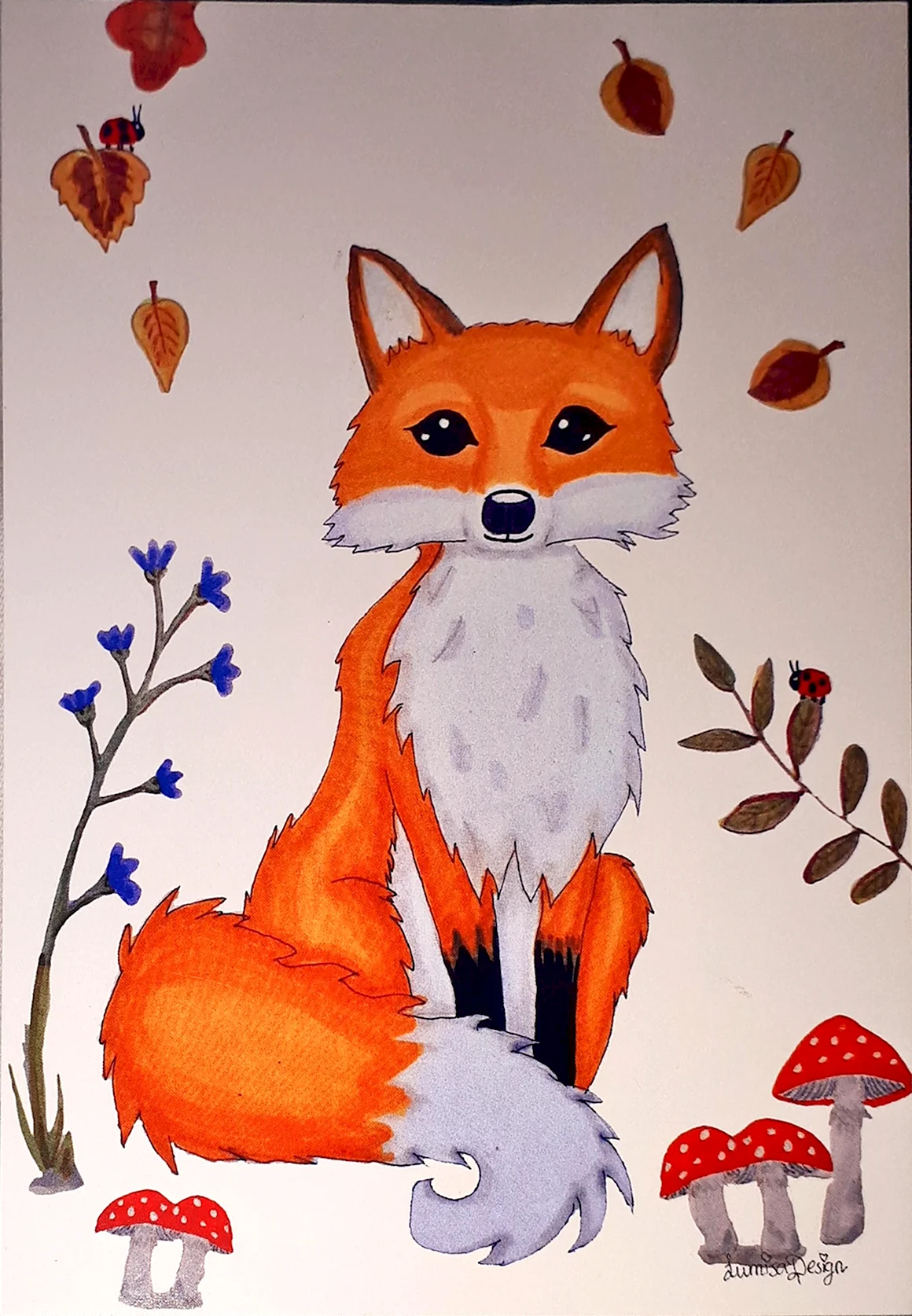 Лиса детский рисунок