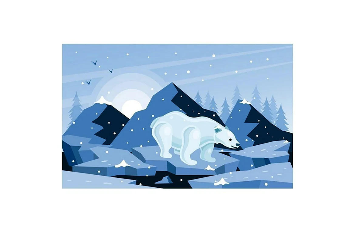 Логотип зимний зимний медведь