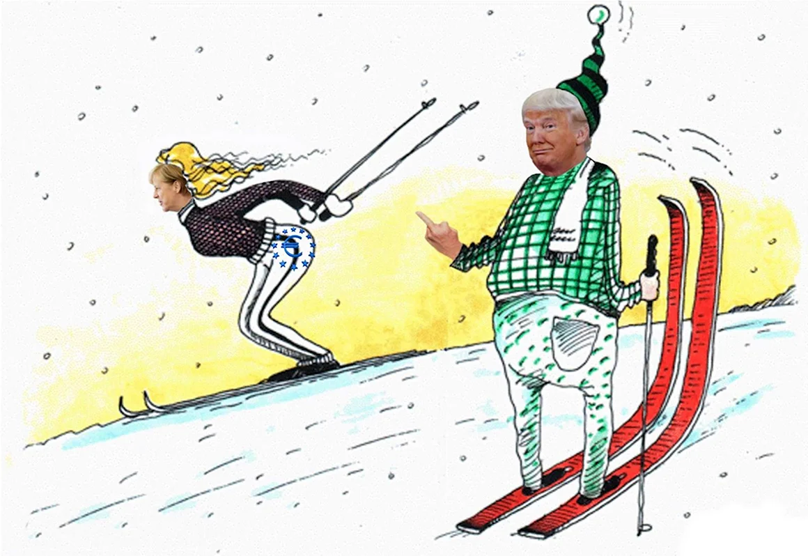 Лыжник карикатура