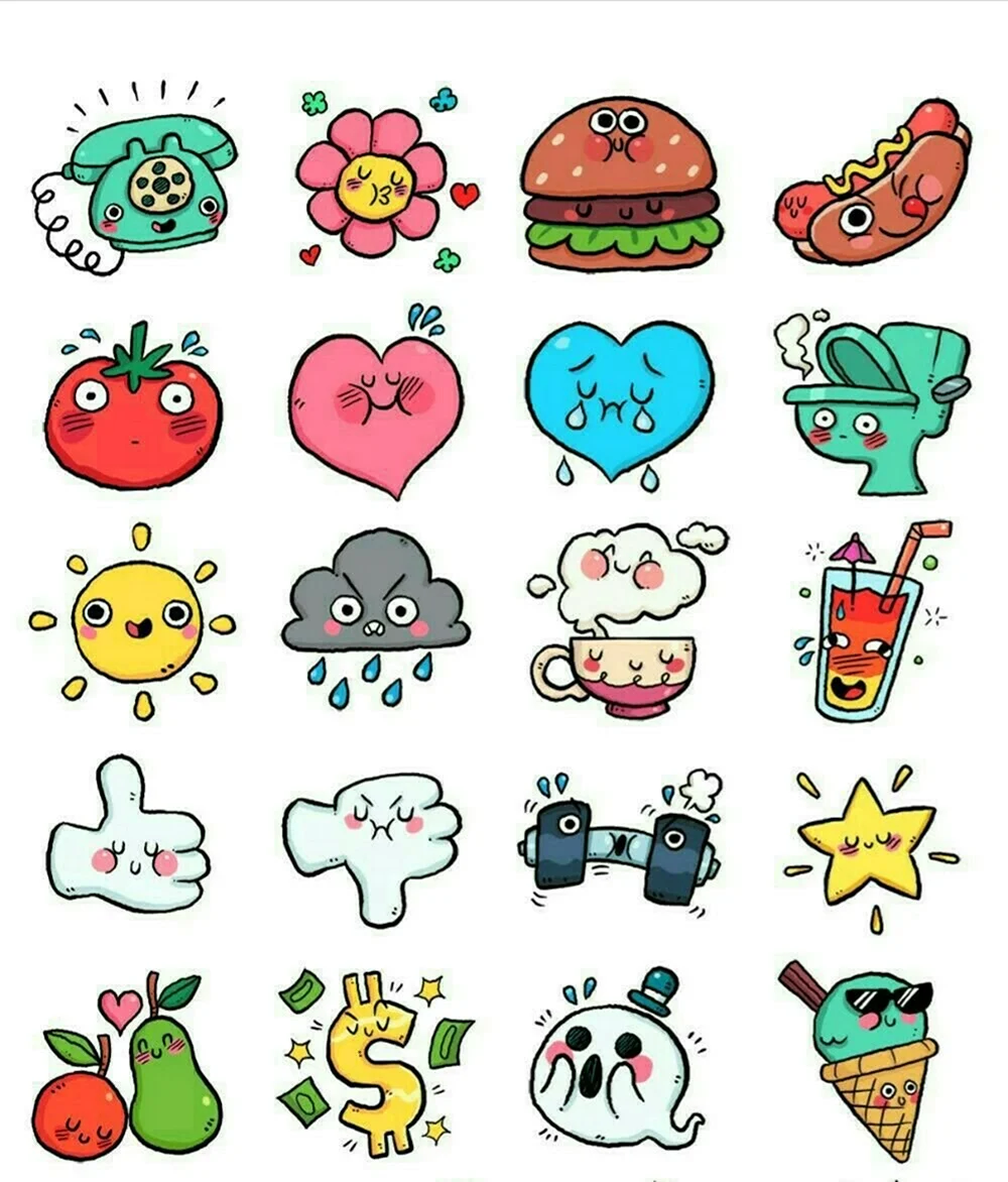 Маленькие рисунки для наклеек
