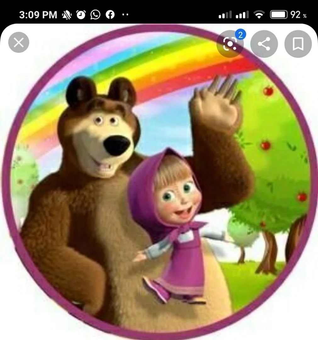 Маша и медведь круг вектор