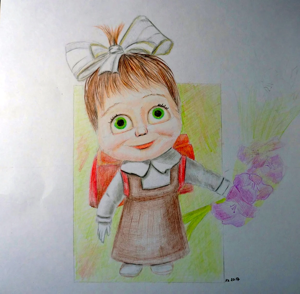 Маша рисунок карандашом цветная