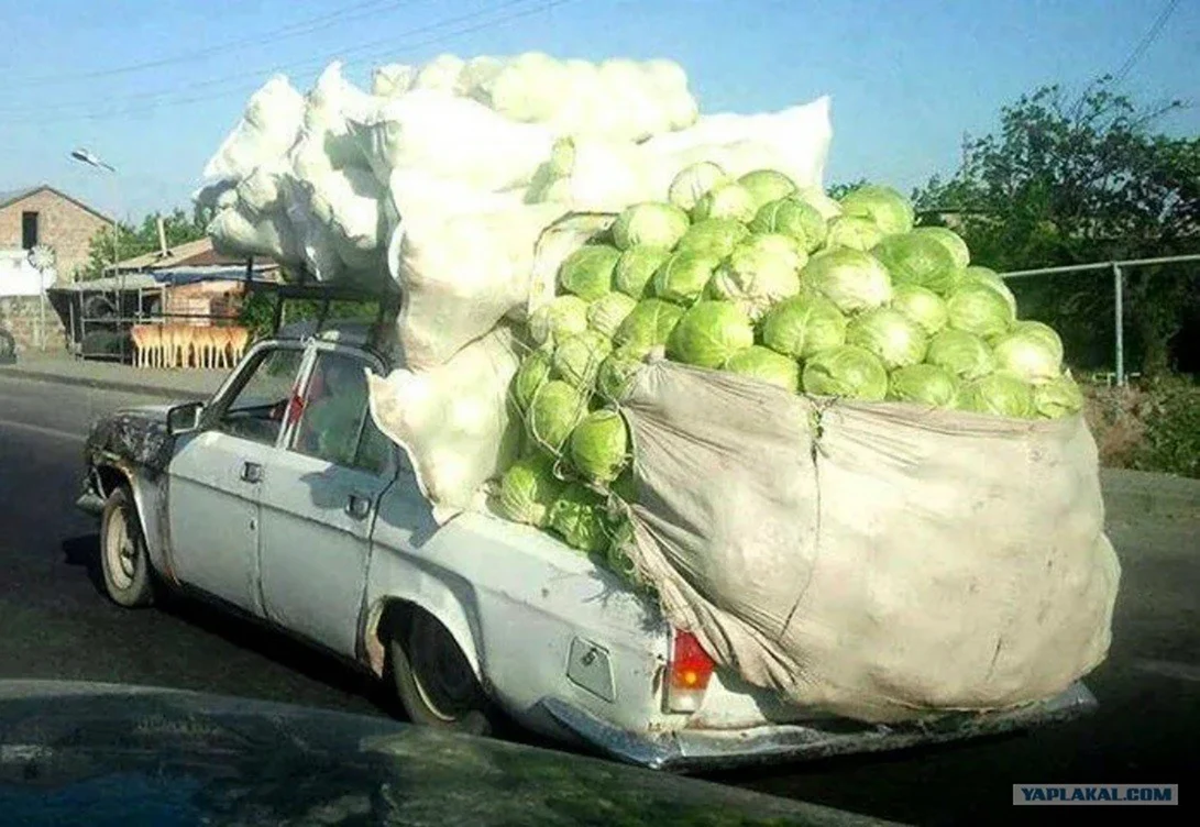 Машина груженная овощами
