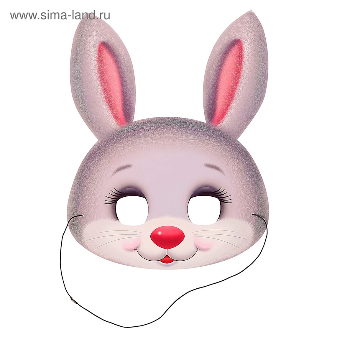 Маска заяц серый плюш