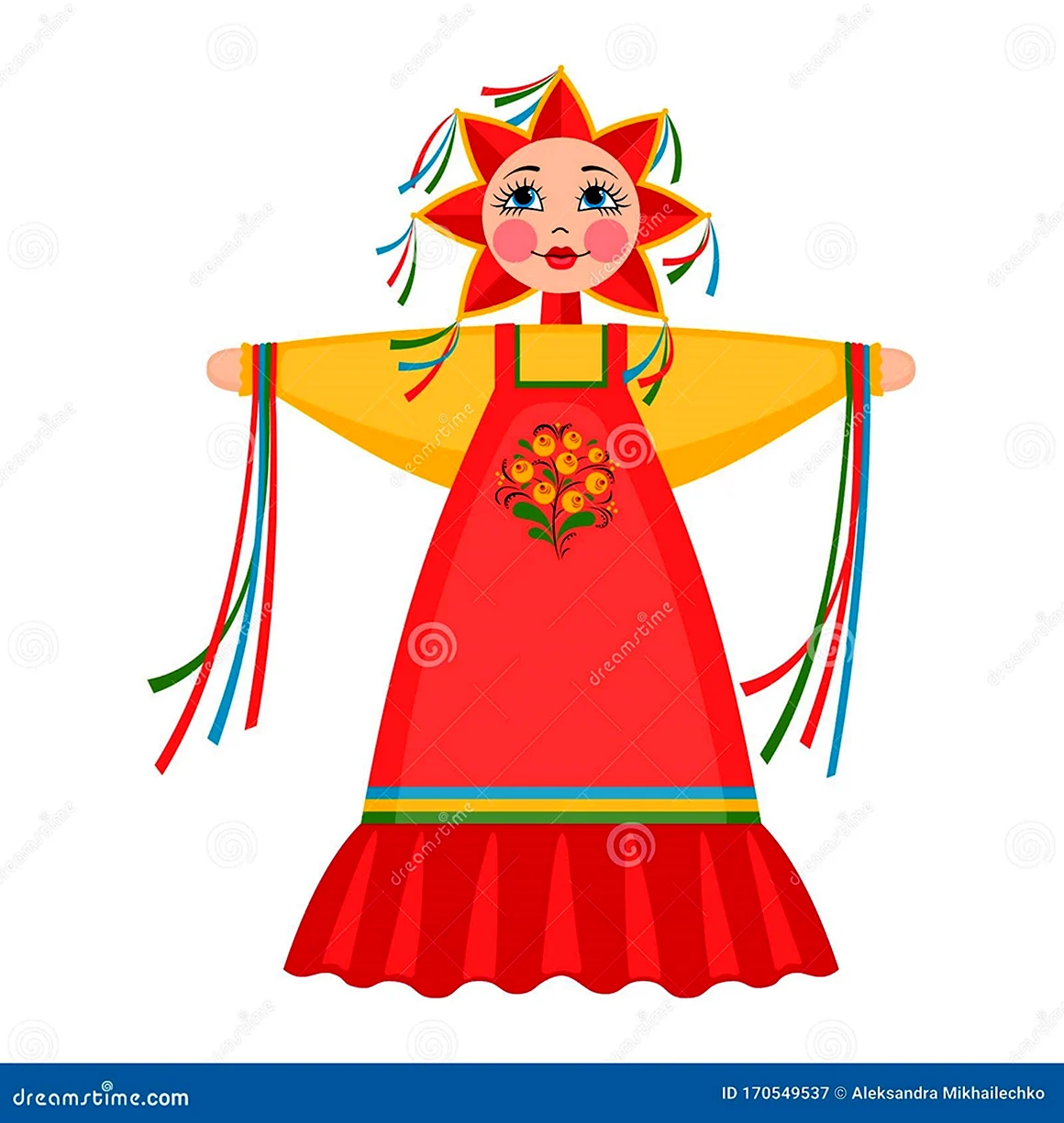 Масленичная кукла вектор
