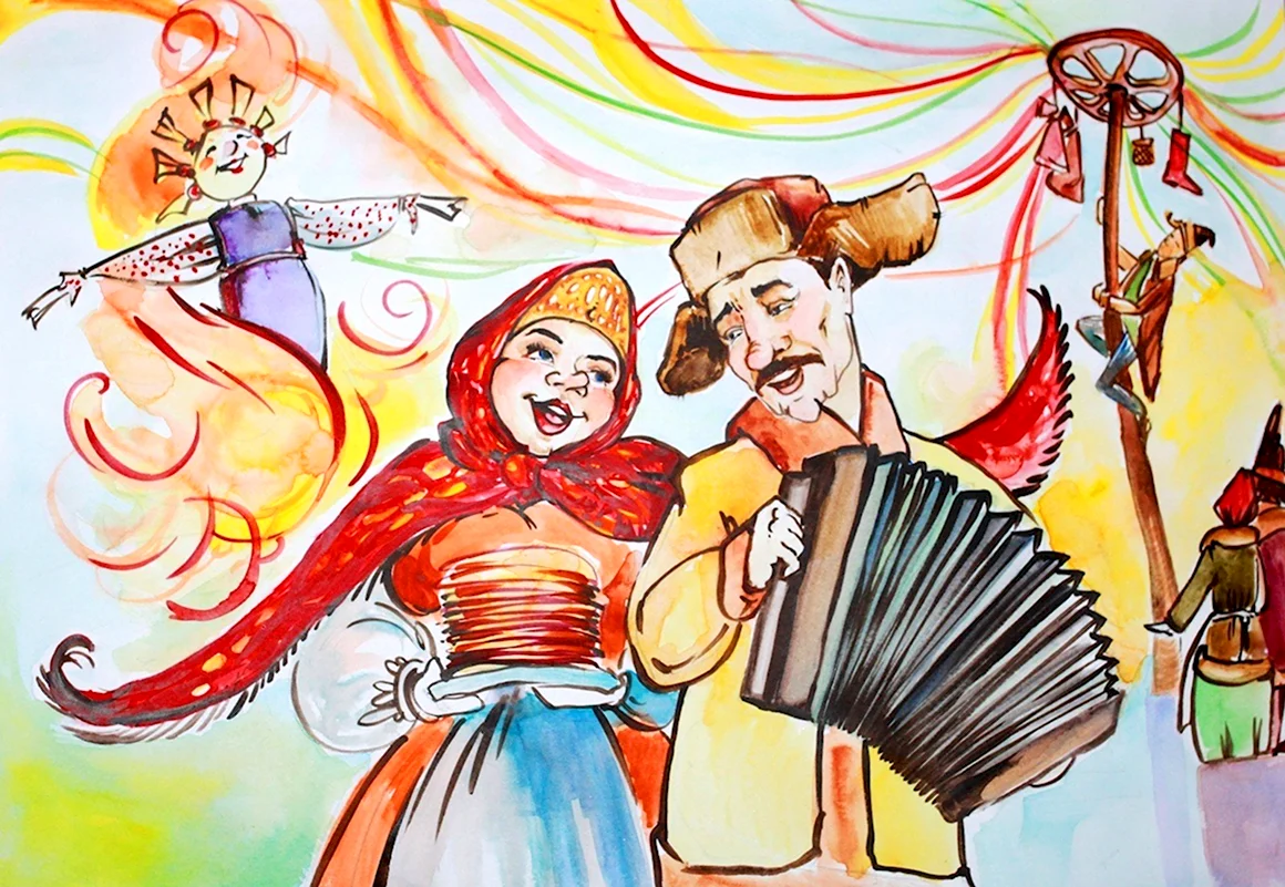 Масленица рисунок