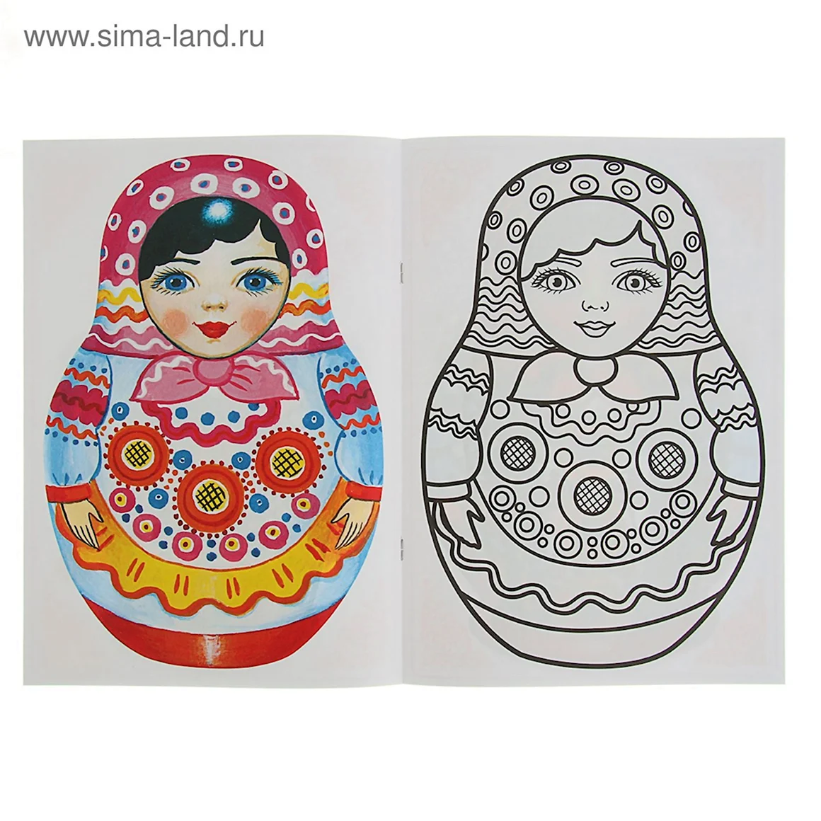 Матрешка Дымковская роспись