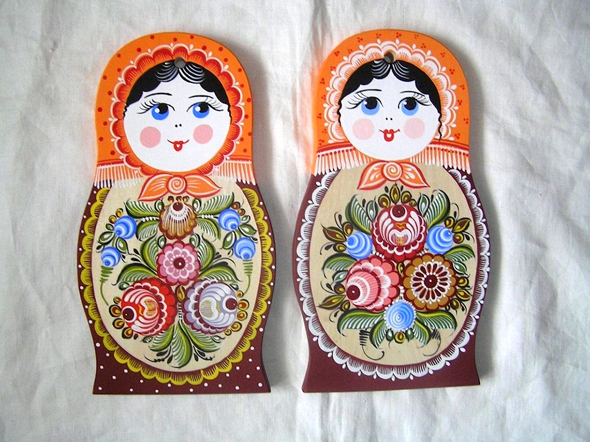 Матрешка Городецкая роспись