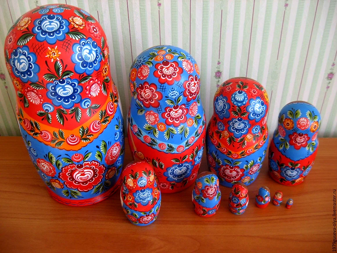 Матрешка Городецкая роспись