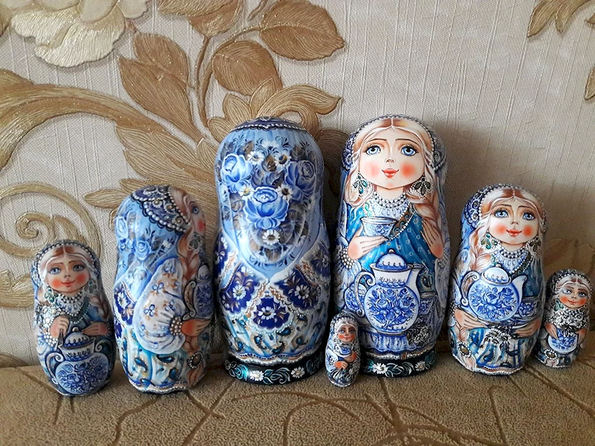 Матрёшка Гжель