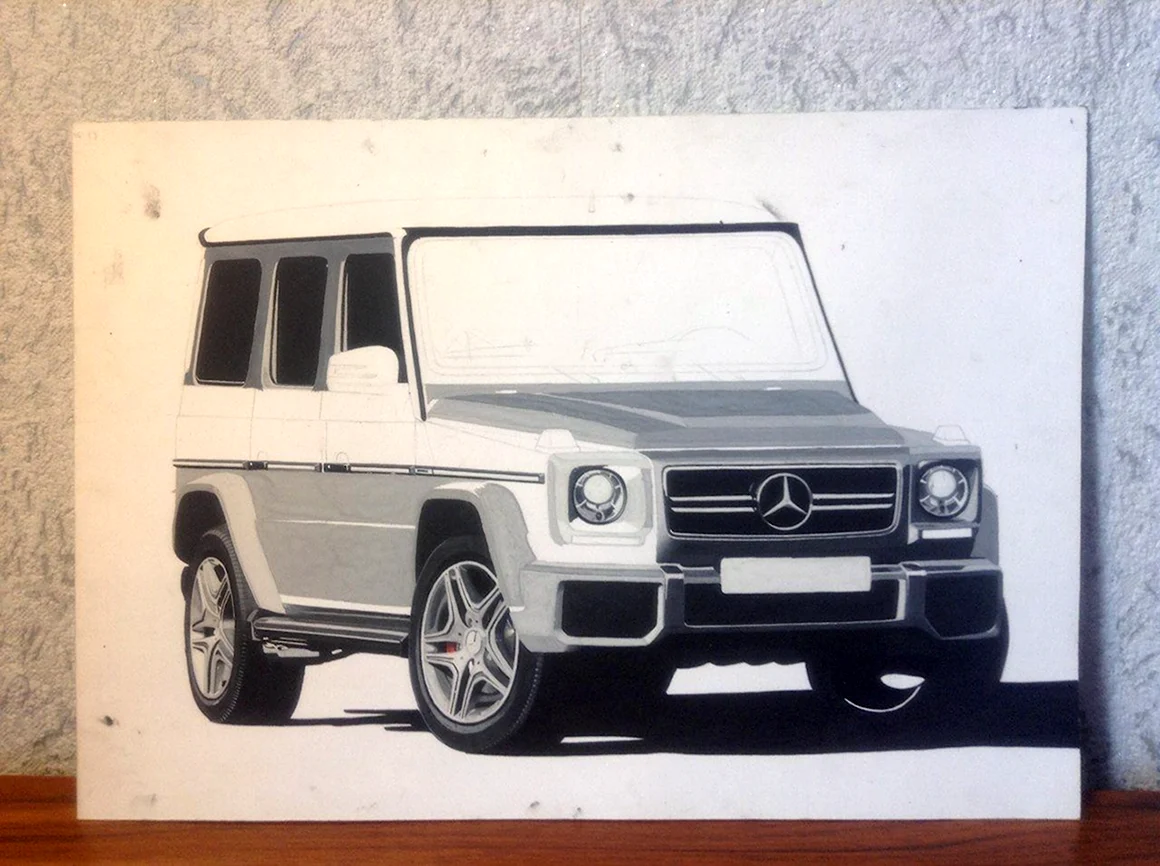 Мерседес g 65 АМГ карандашом