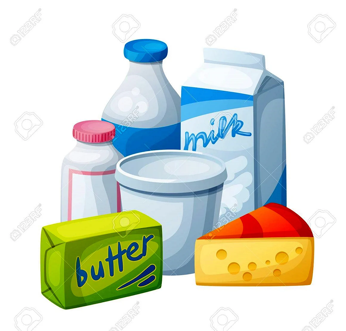 Молочные продукты иллюстрация
