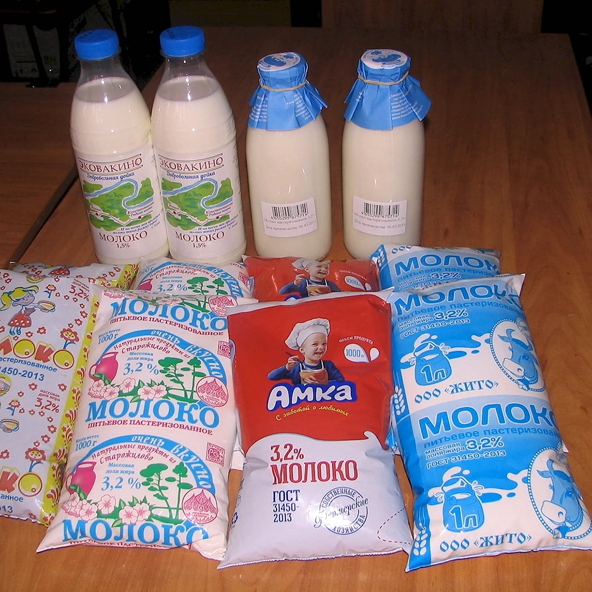 Молоко упаковка