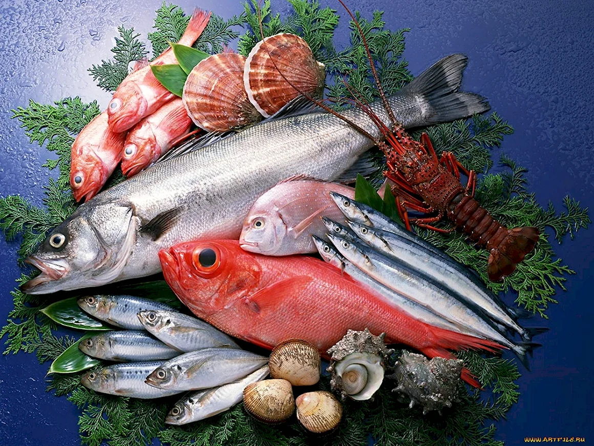 Морепродукты на льду
