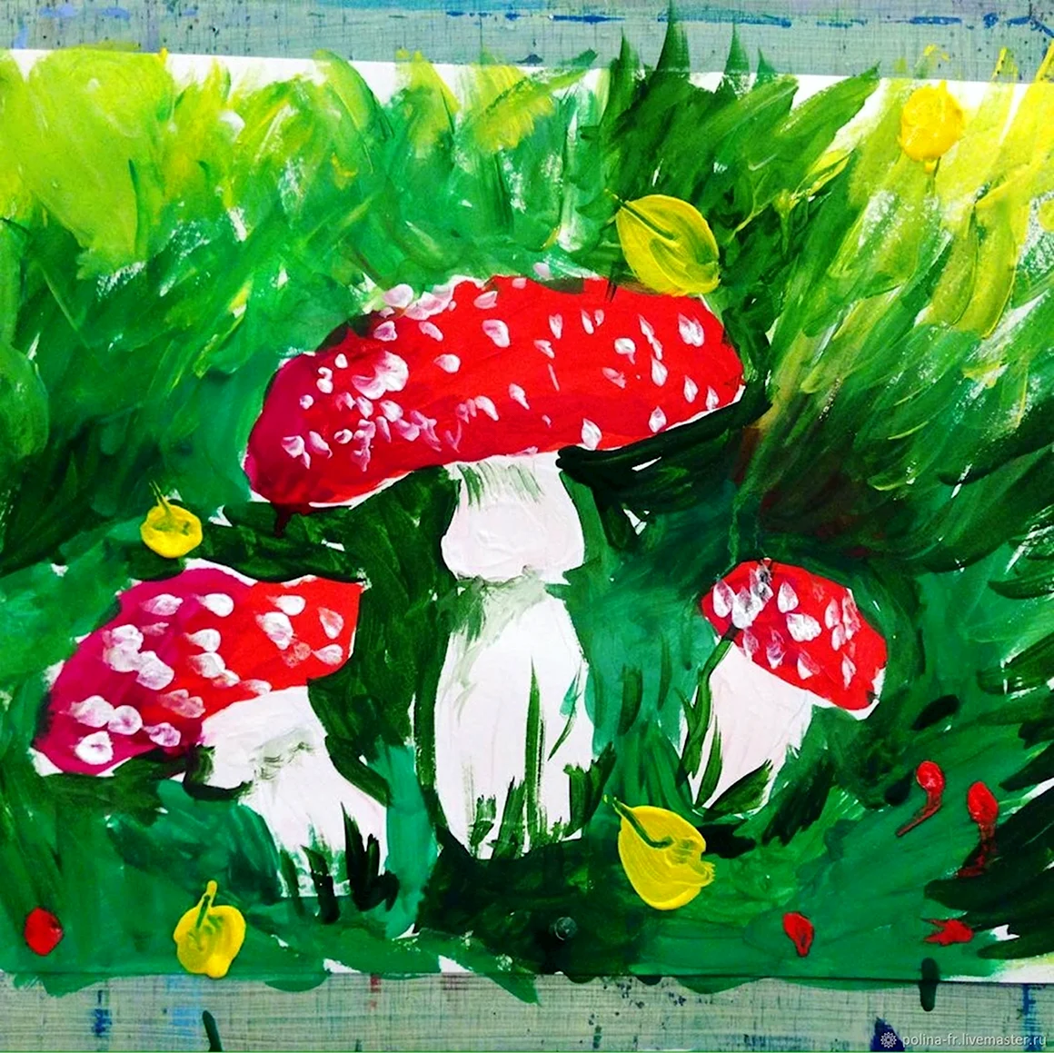 Мухомор красками
