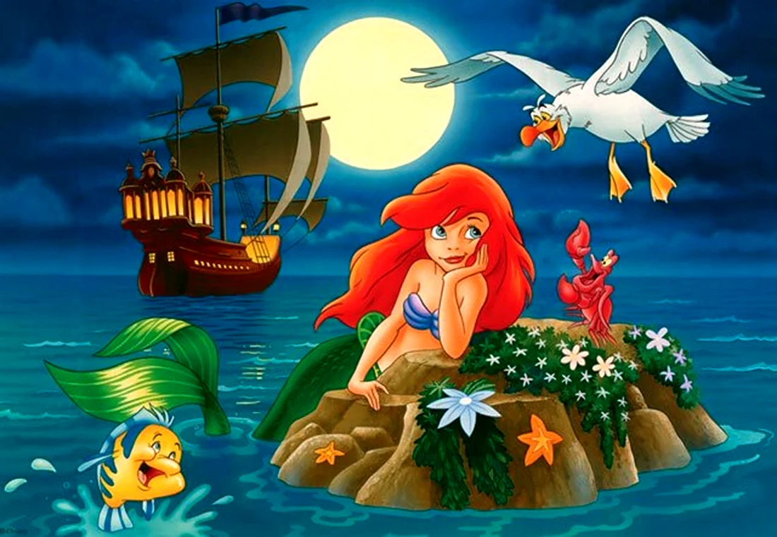 Мультфильм Русалочка Ариэль корабль