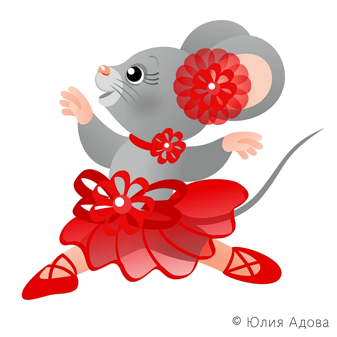 Мультяшная мышка в платье