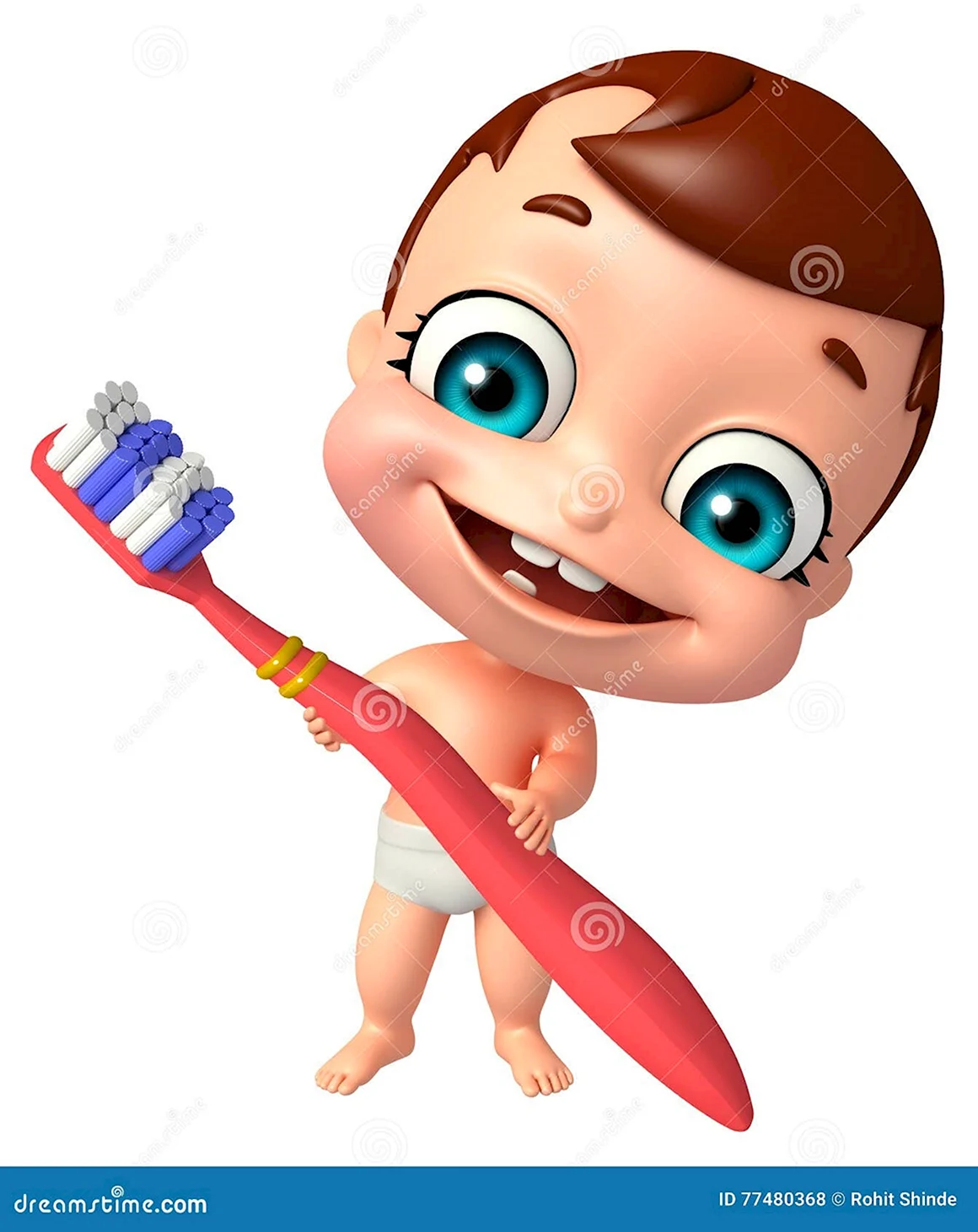 Мультяшный ребенок с зубами