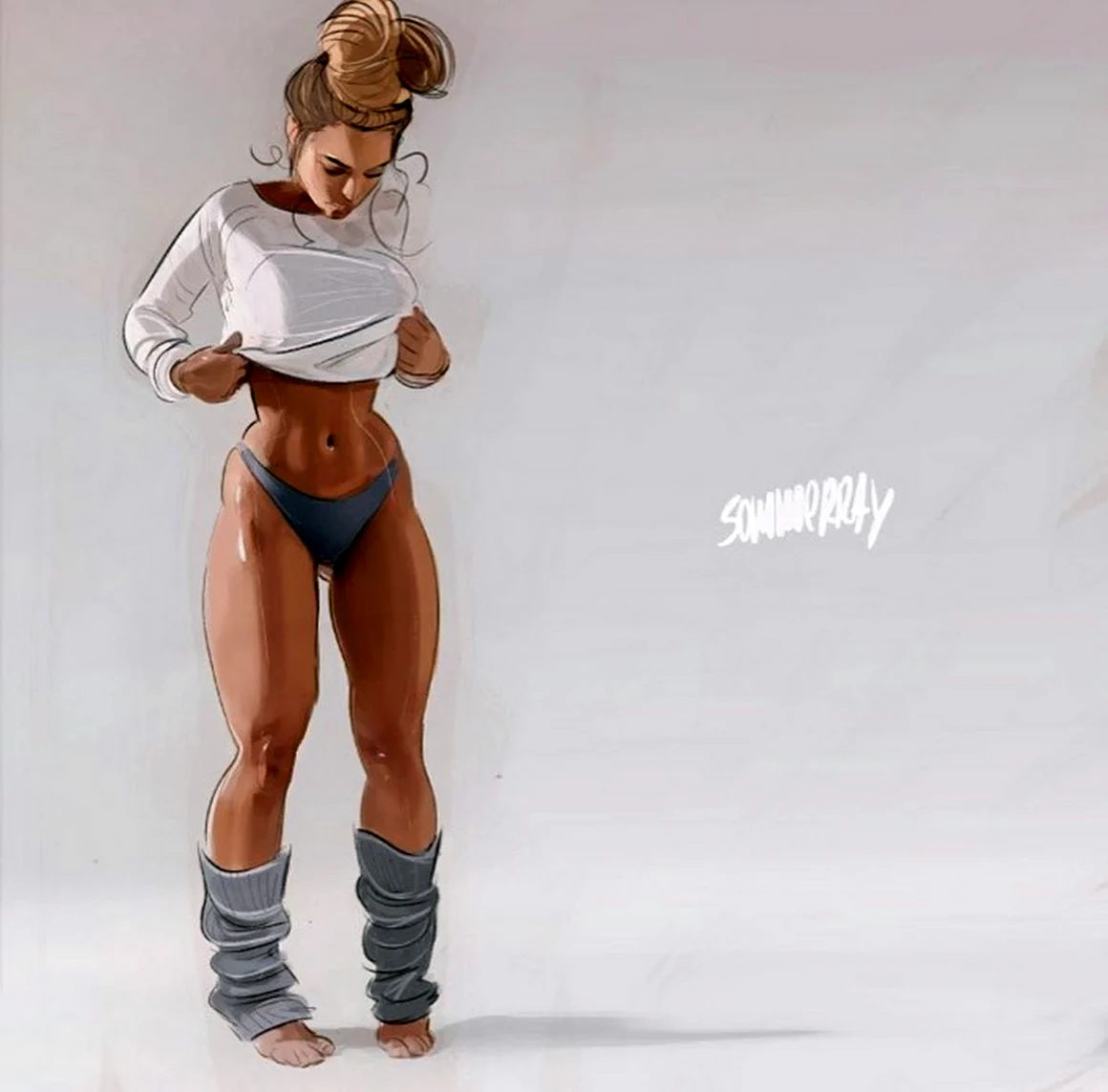 Нарисованные спортивные девушки