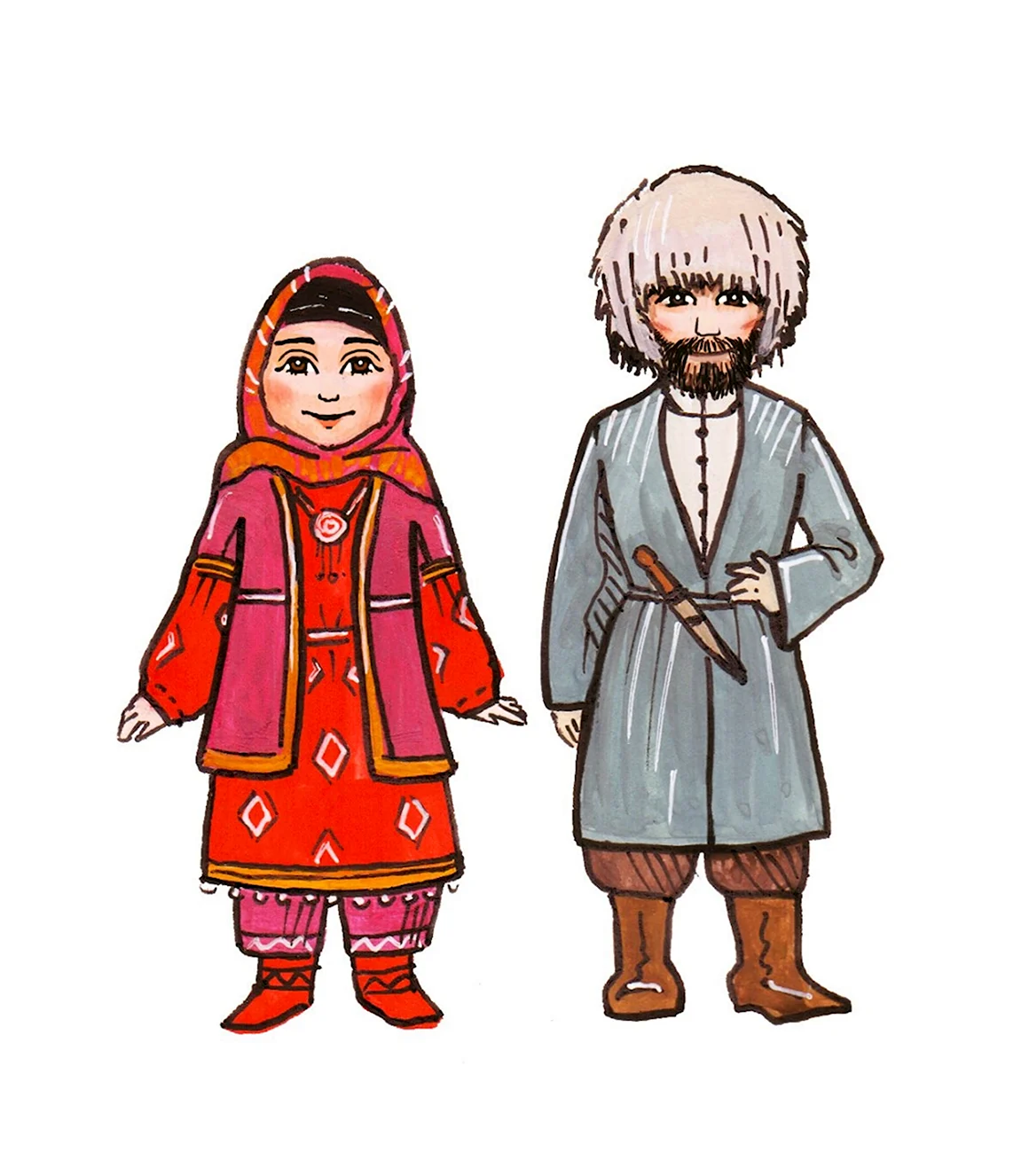 Национальная одежда народов Дагестана даргинцы рисунки