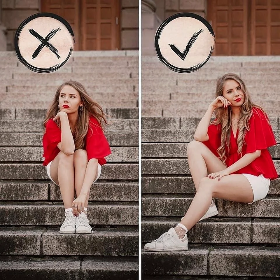 Неправильные позы для фотосессии