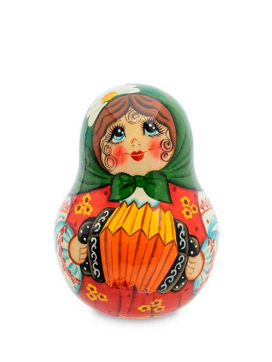 Неваляшка народные промыслы Анастасия с гармошкой 428-412 11 см