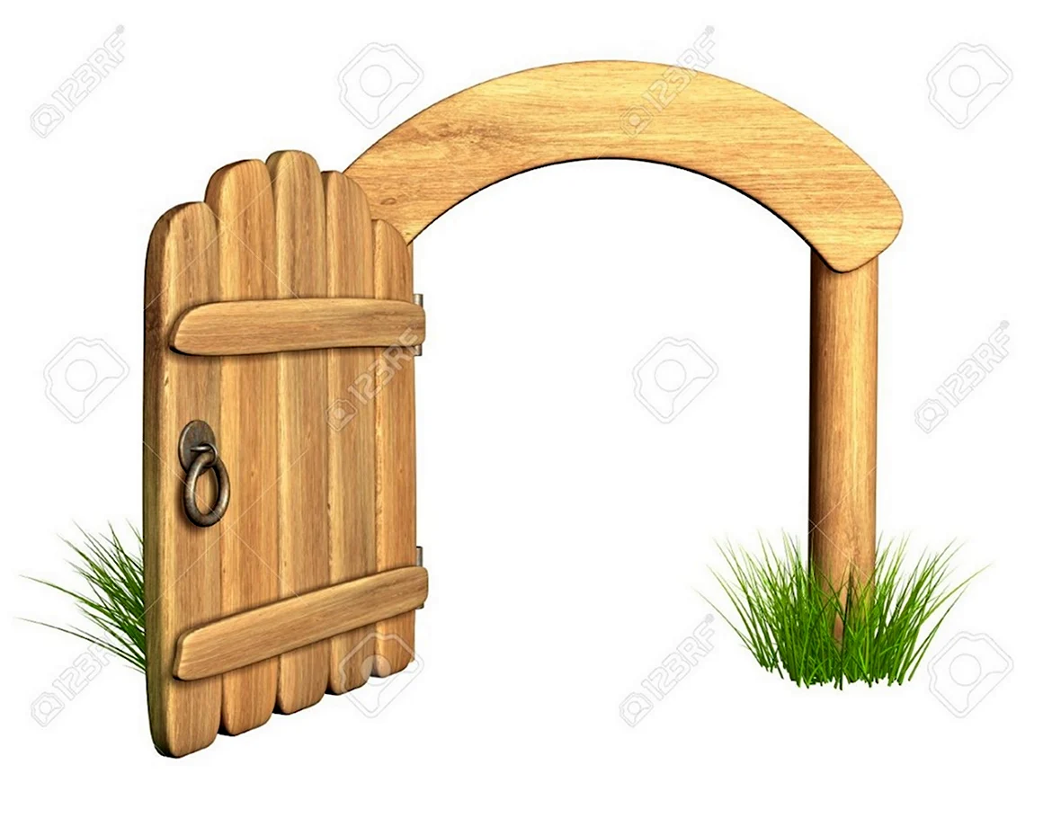 Открытая деревянная калитка