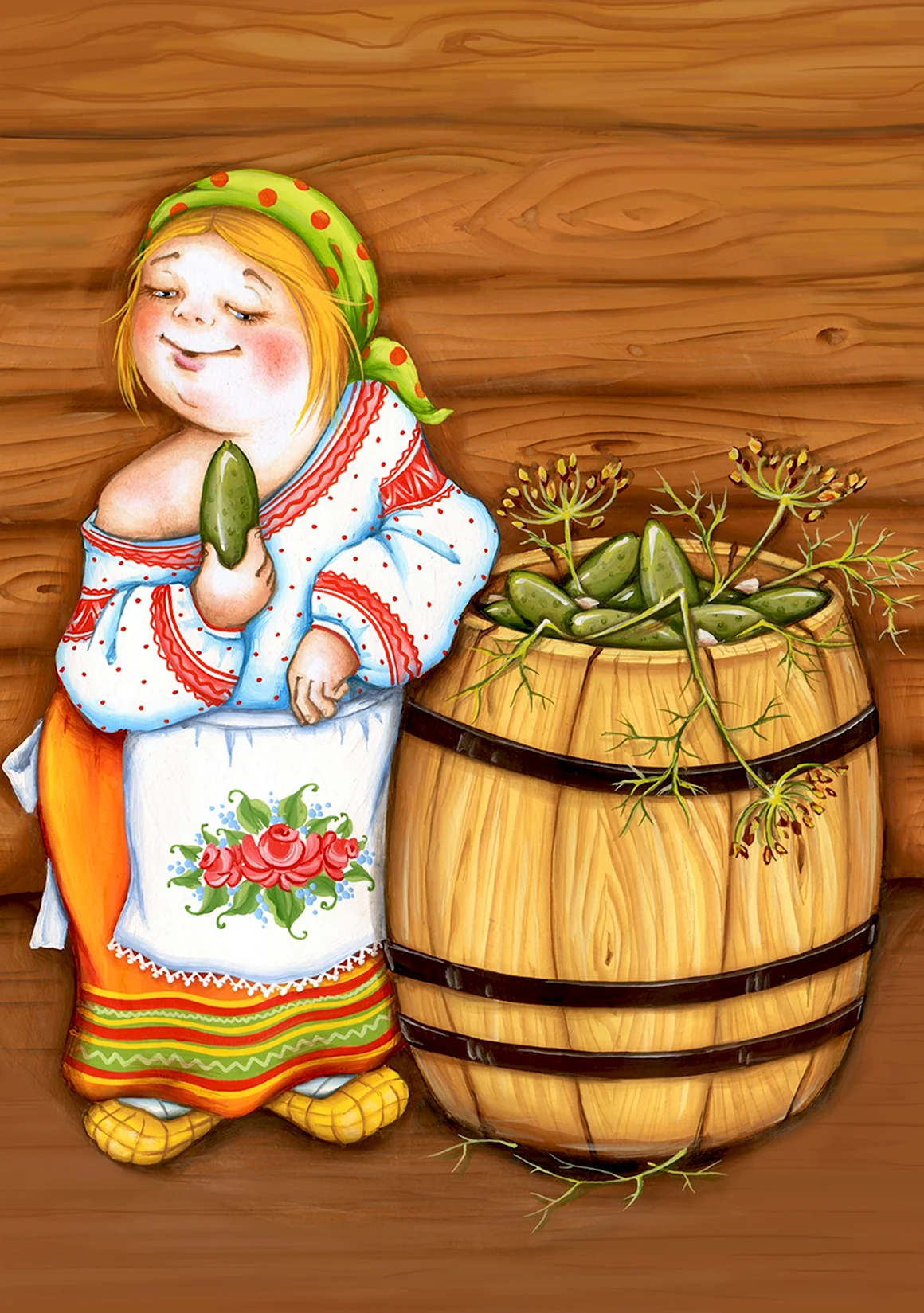 Открытка огурцы