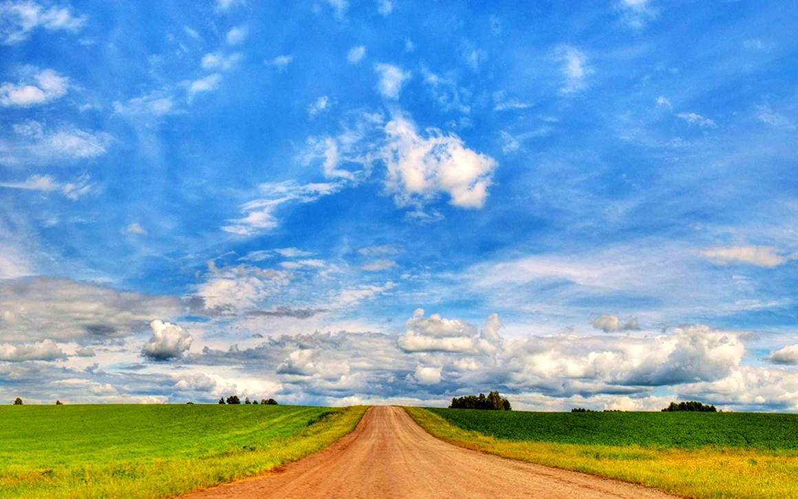 Пейзаж с красивым небом
