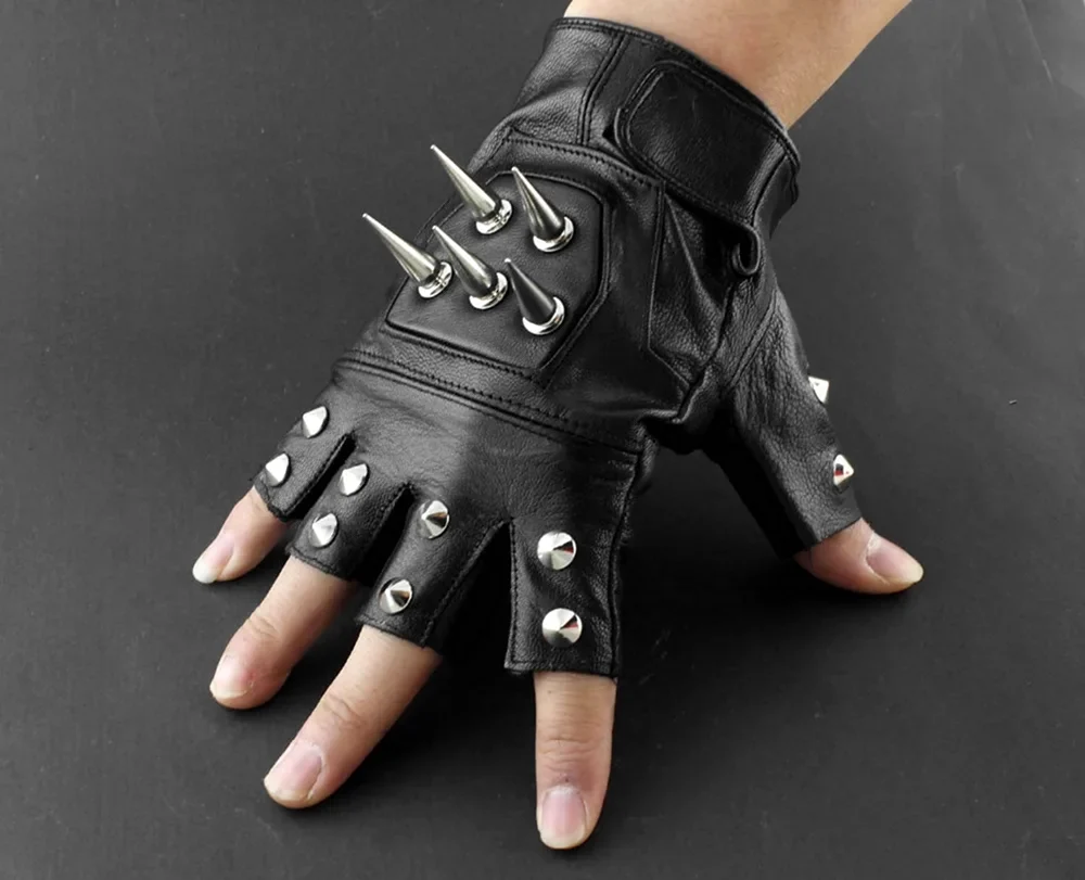 Перчатки с шипами stud Biker Punk
