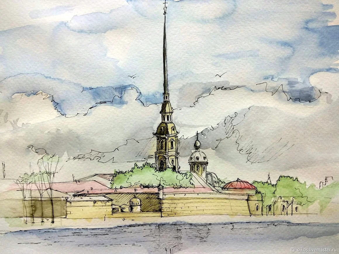 Петропавловская крепость в Санкт-Петербурге Графика