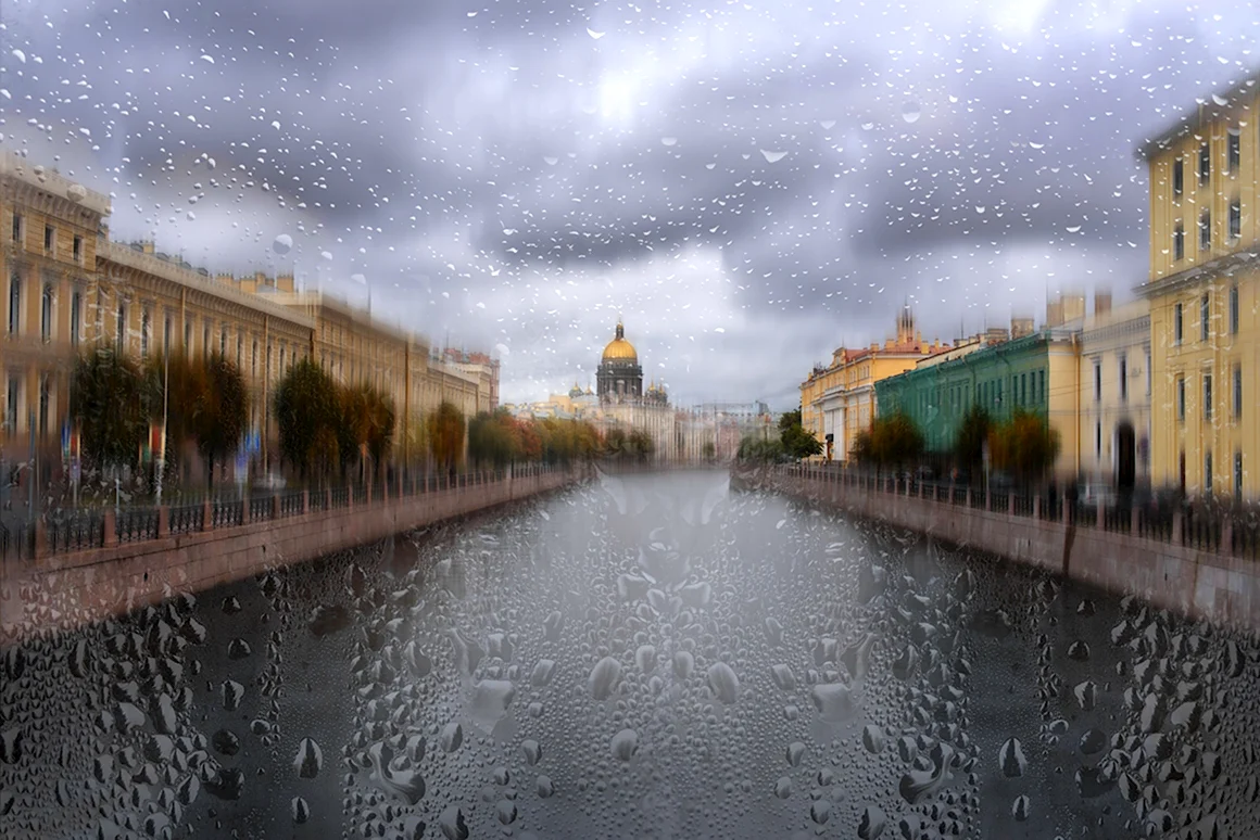Питер ливень Нева