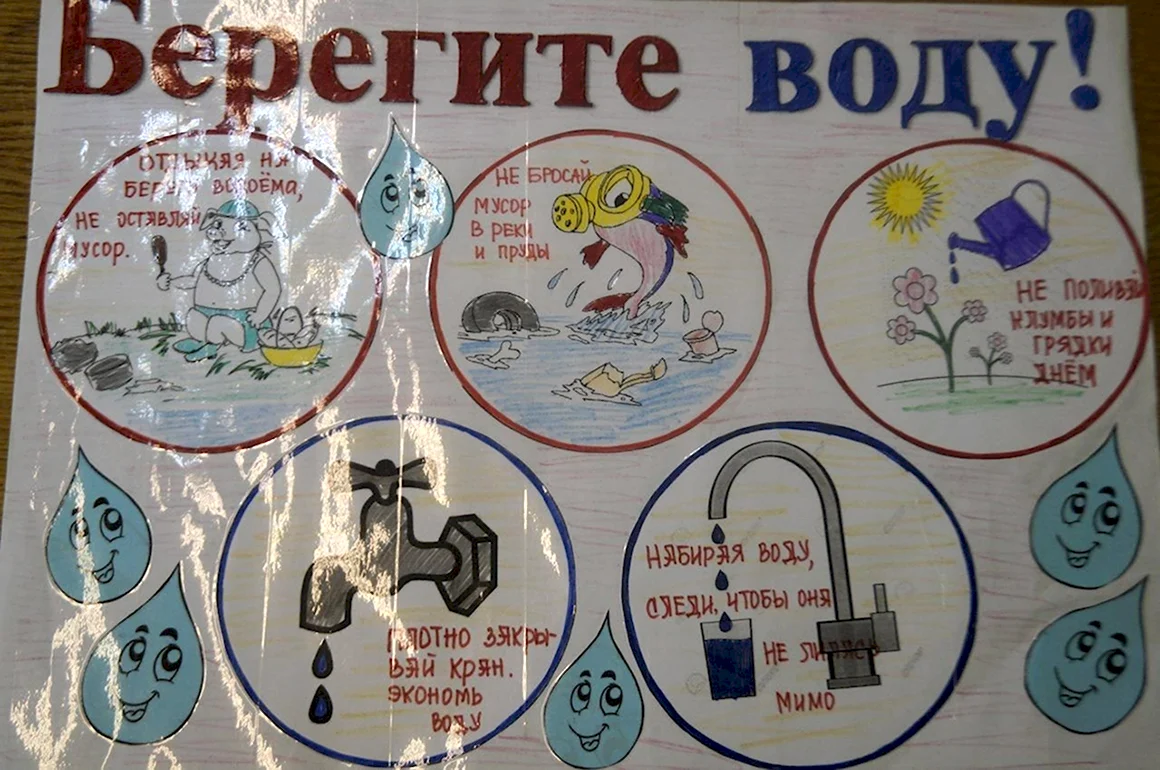 Плакат берегите воду