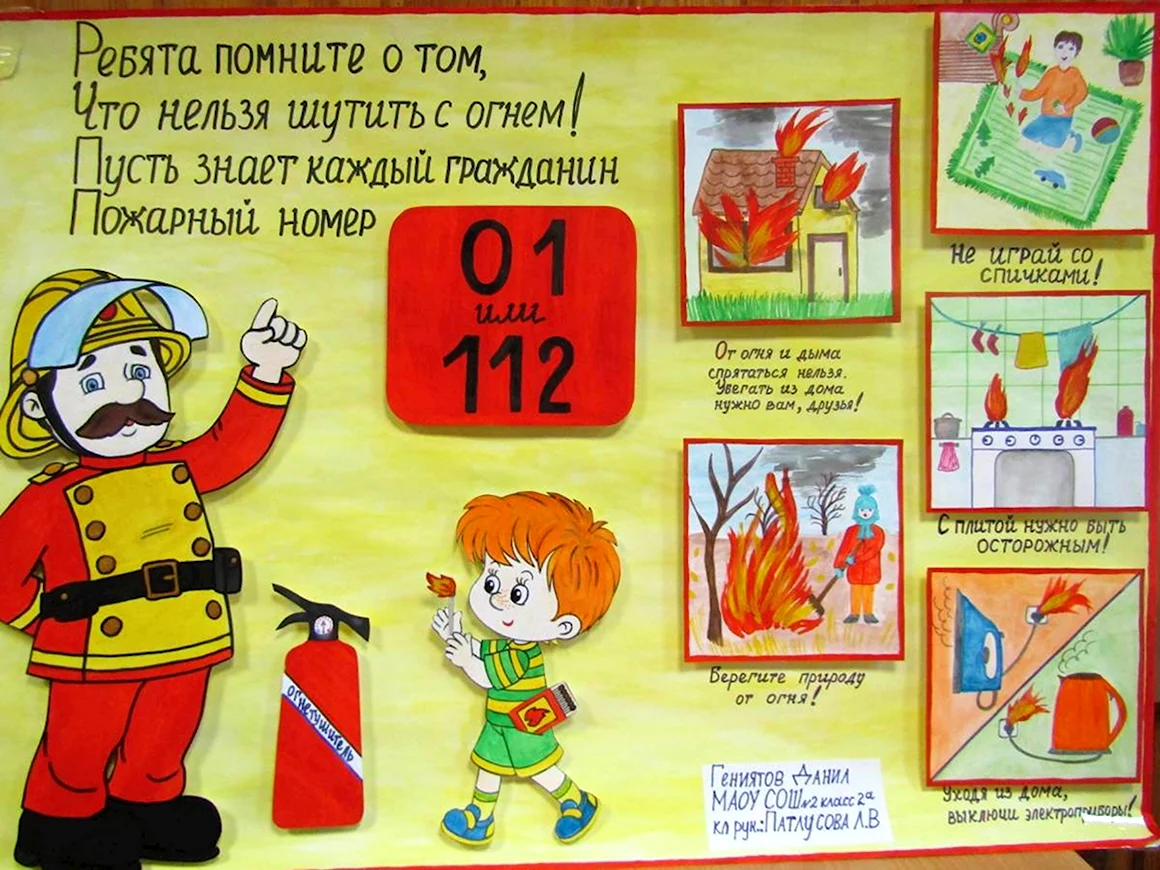 Плакат на тему пожарная безопасность
