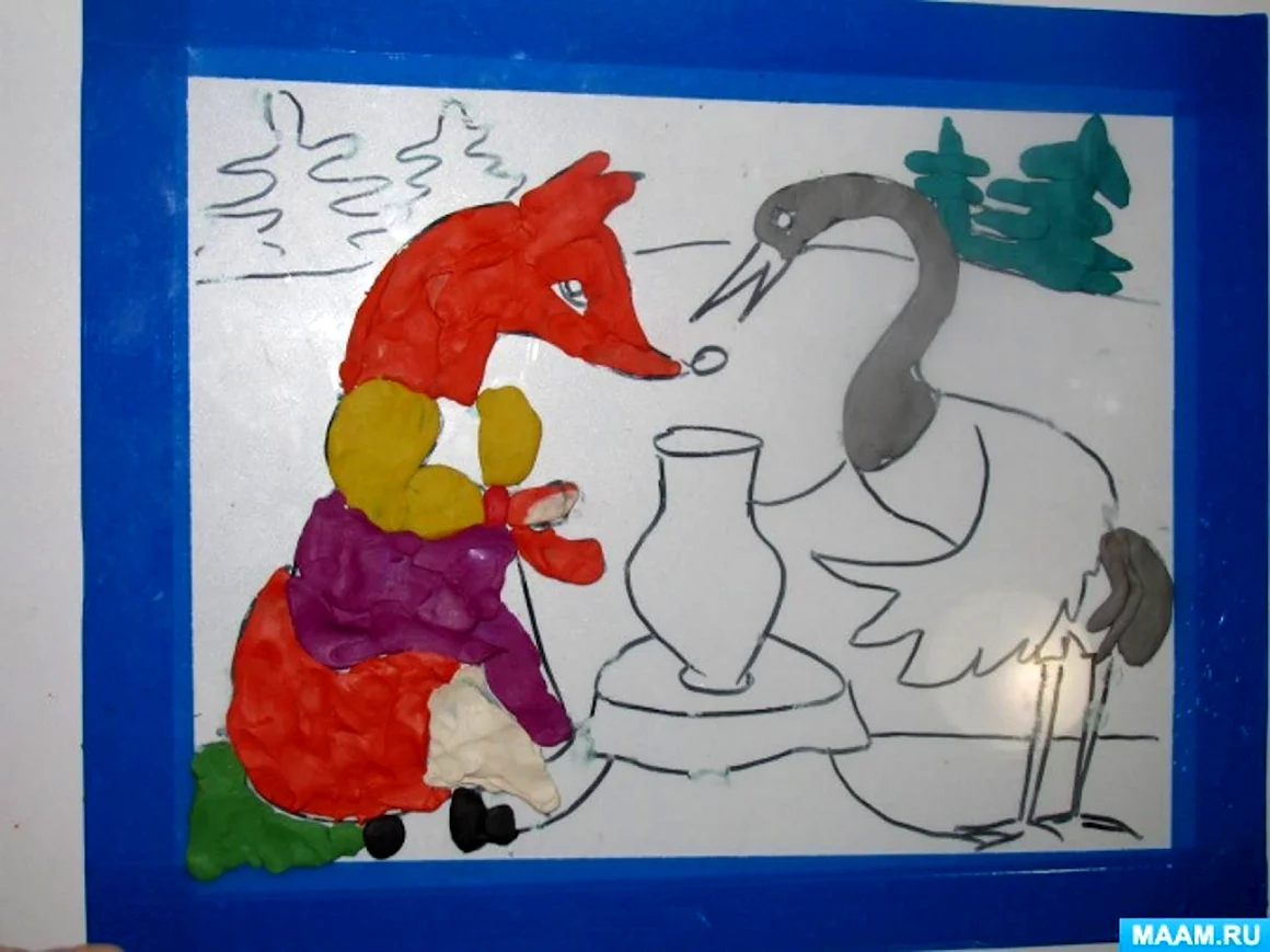 Поделка лиса и журавль
