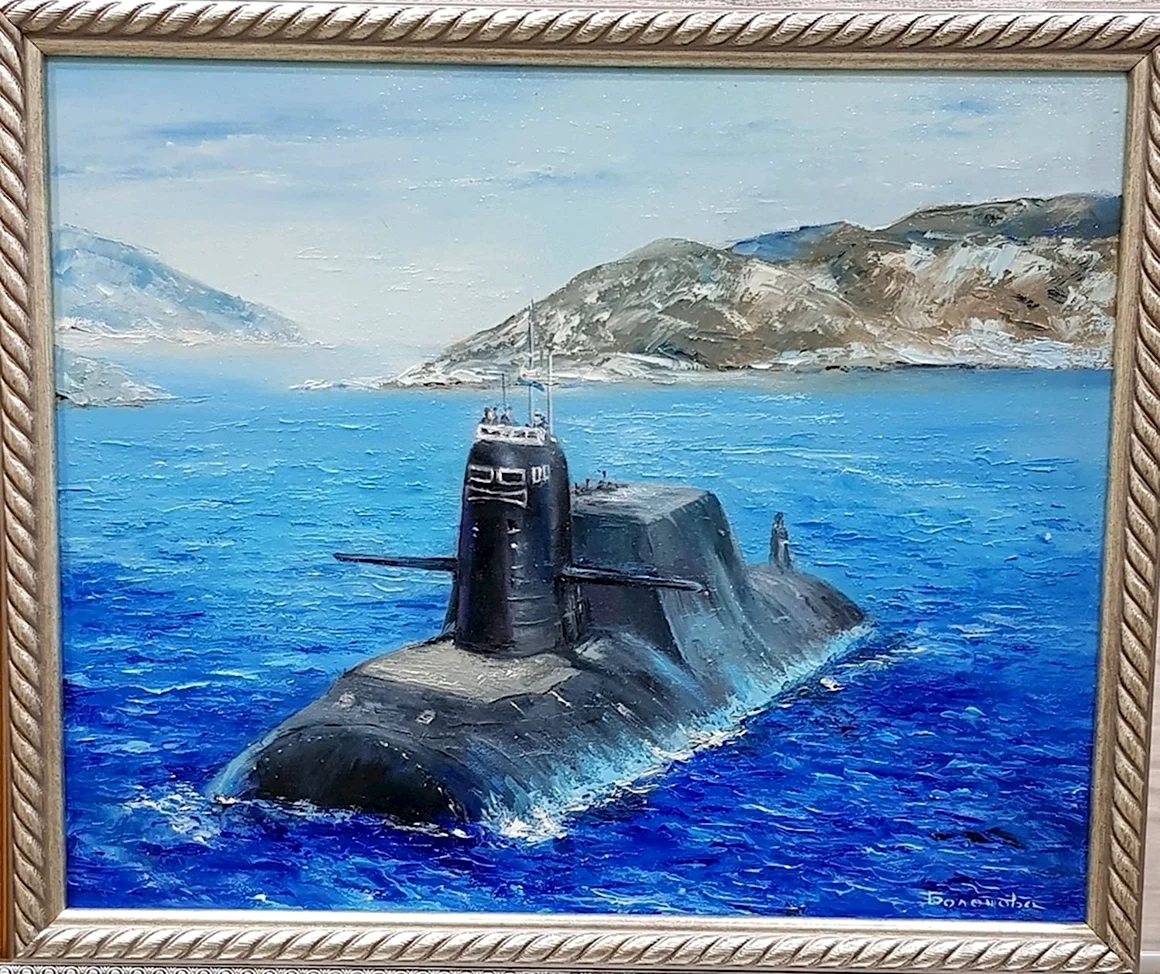 Подводная лодка картина маслом