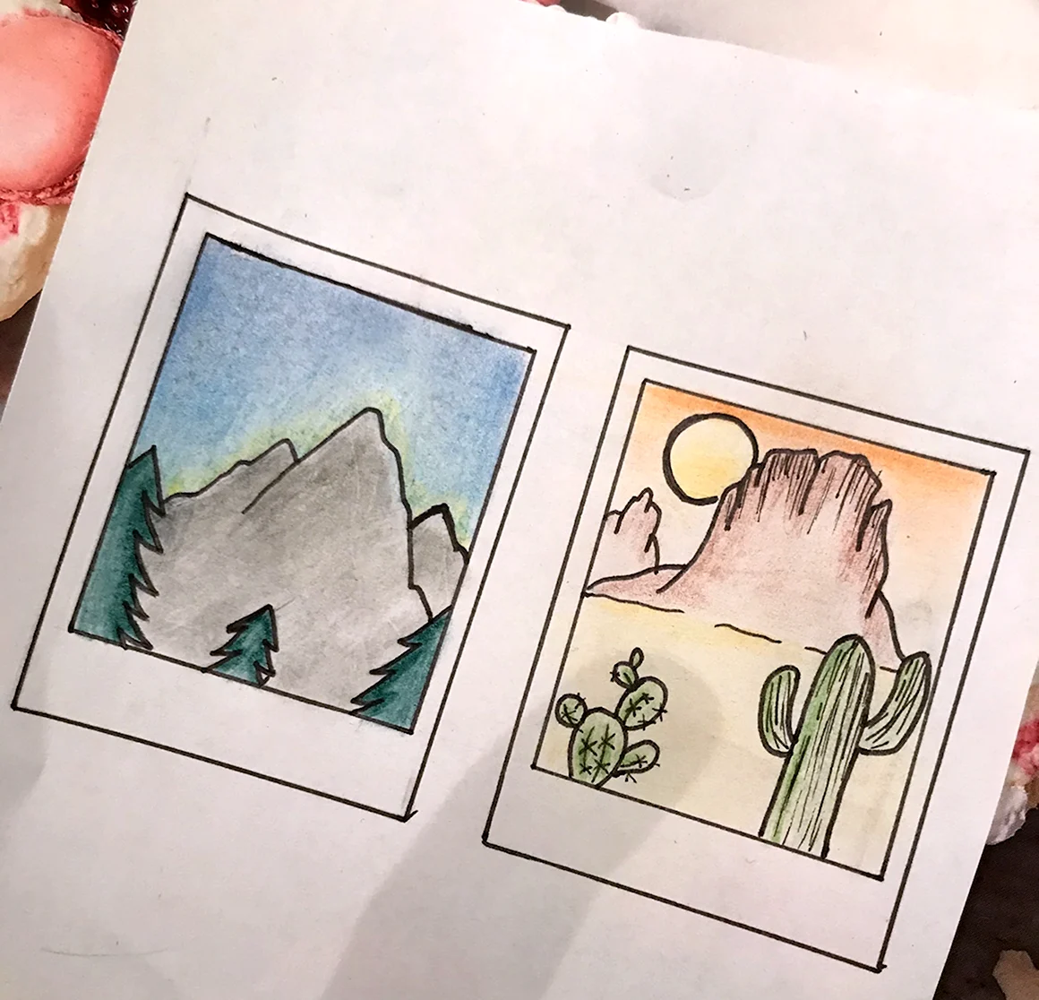 Полароиды рисунки фломастерами