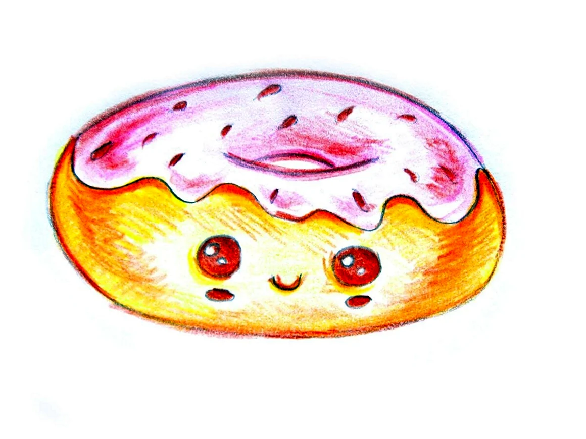 Пончик рисунок для срисовки