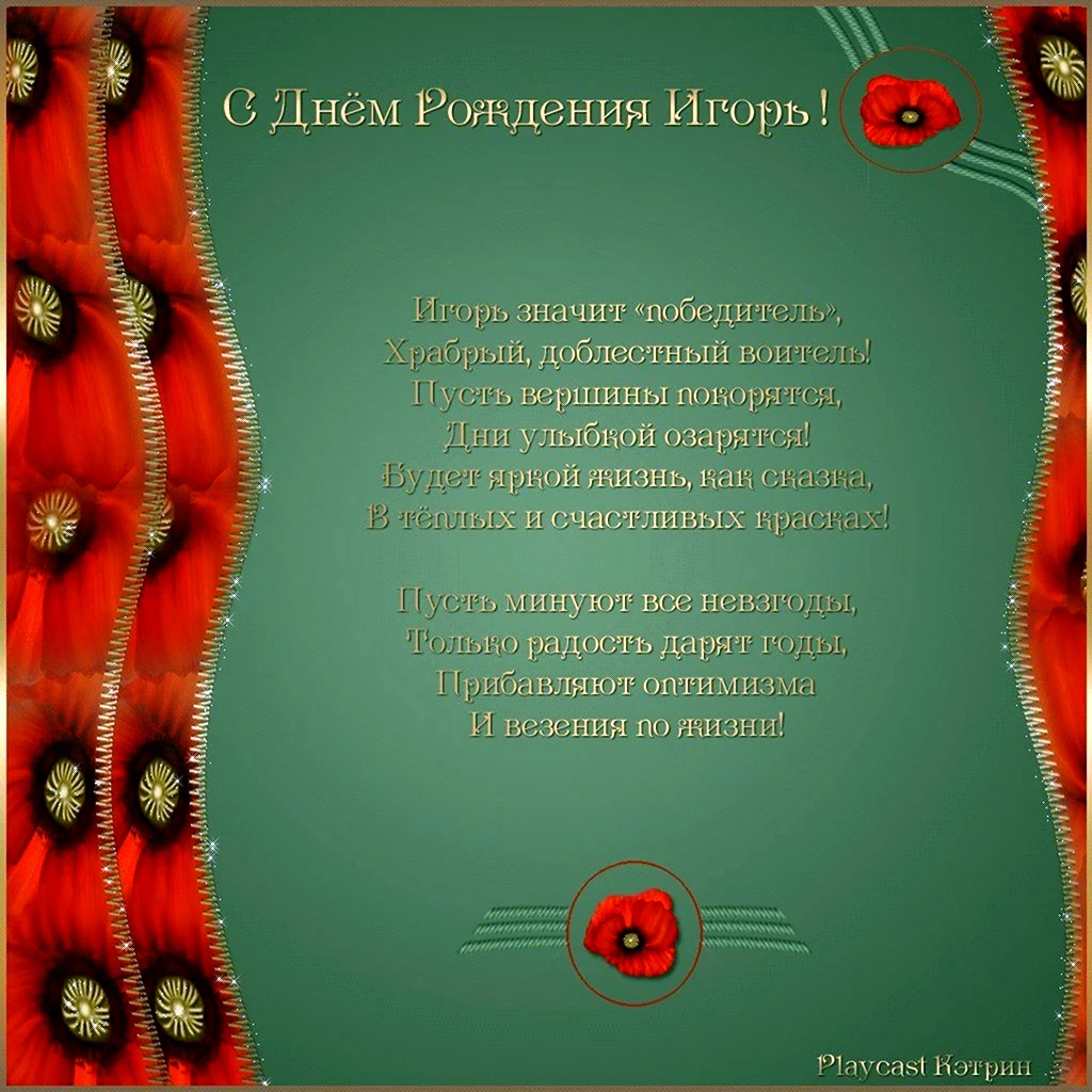 Поздравления с днём рождения Игорю