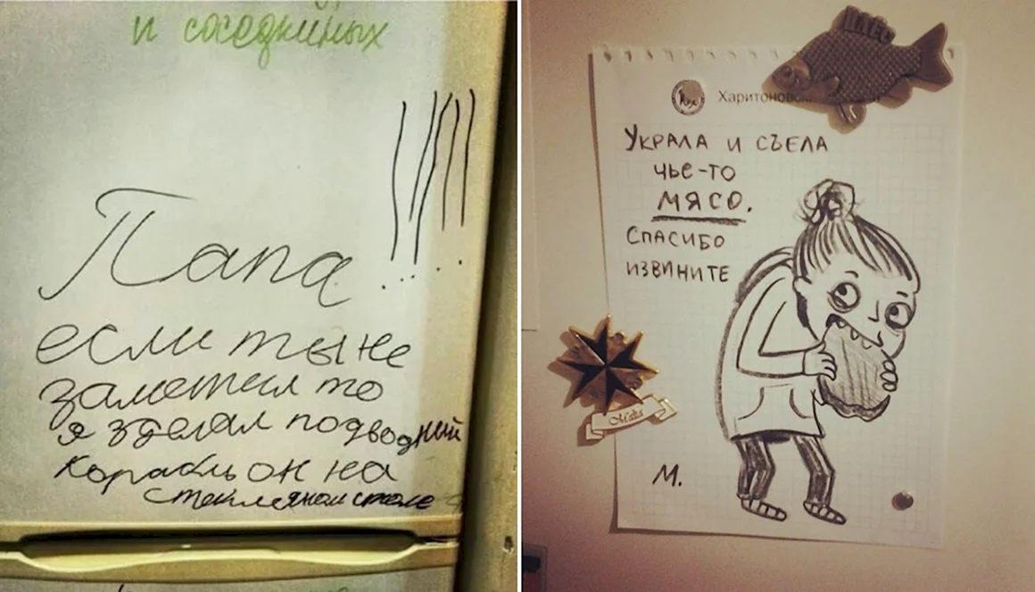 Прикольные Записки на холодильник